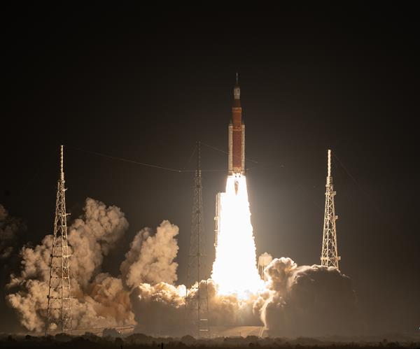 Ushering in a new era of human deep space exploration, NASA’s Space Launch System rocket lifted off from<br />
Launch Complex 39B at Kennedy Space Center for the first time on Nov. 16, 2022<br><br />
Photo Credit: NASA/Bill Ingalls