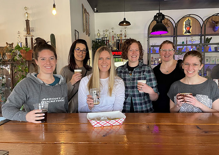 AR- Huntsville team members gather for the inaugural “RISE and SHINE” Coffee Social