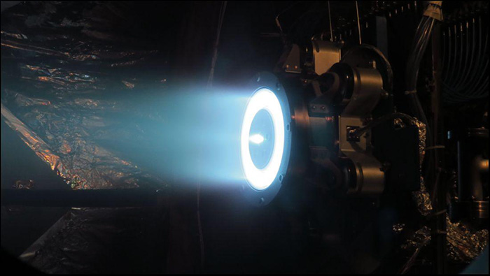Aerojet Rocketdyne’s Advanced Electric Propulsion System (AEPS) thruster recently completed development testing.
