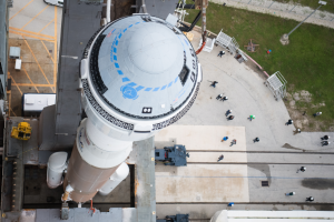 Dec. 18 Orbital Flight Test mission-a ULA Atlas V rocket, Boeing’s CST-100 Starliner spacecraft onboard, rolls to the launch pad (Space Launch Complex 41, Cape Canaveral Air Force Station, Florida). Credits: NASA/Joel Kowsky